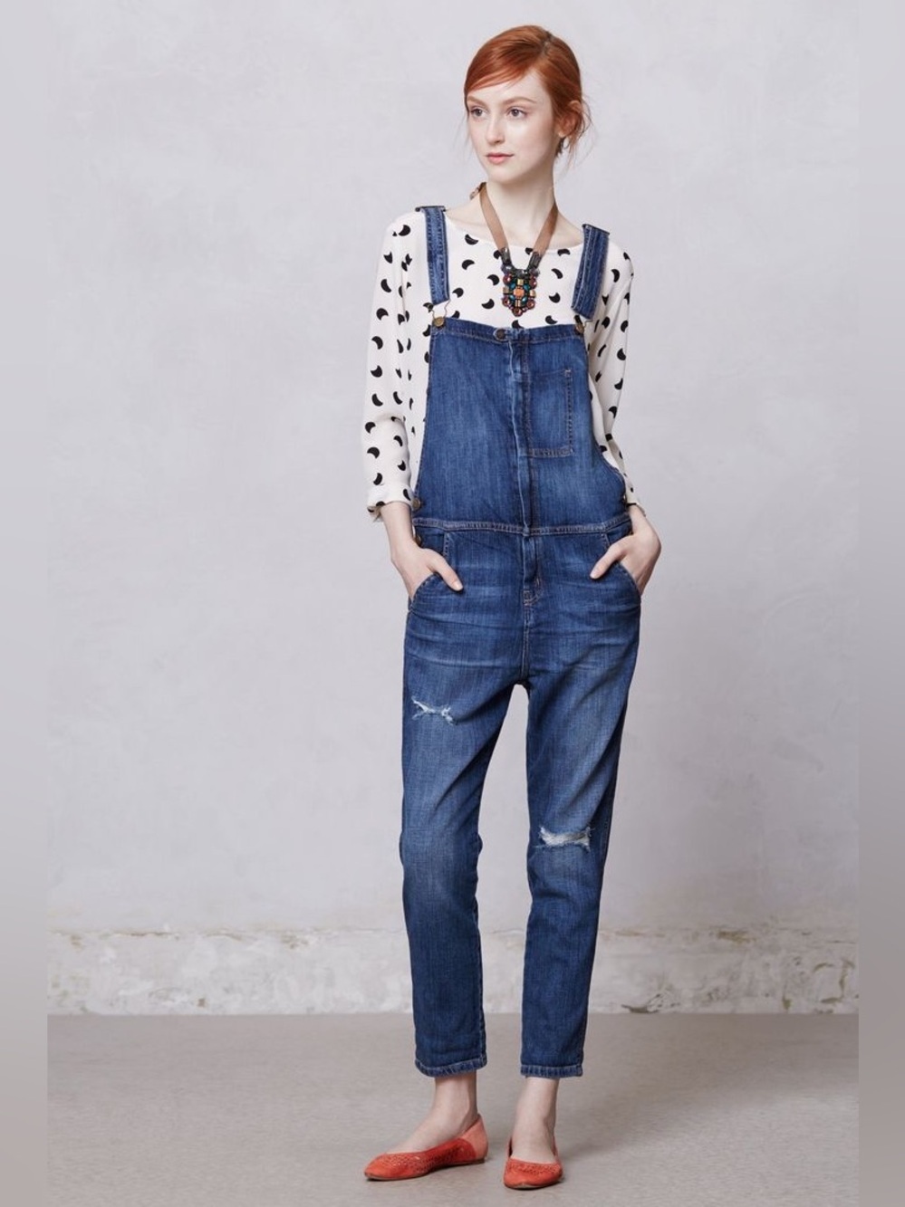 Current/Elliott Dark Blue Denim ranch hand Overalls